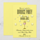 イエローシャンパン離婚パーティーガーリーの雛 招待状 (正面/裏面)