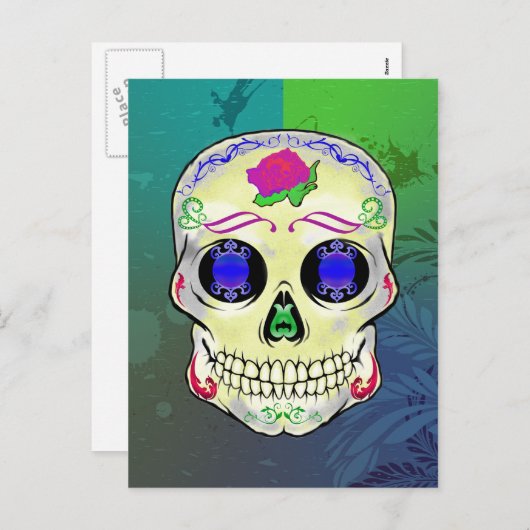 イエローシュガースカルとパープルバラ シーズンポストカード (正面/裏面)