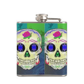 イエローシュガースカルとパープルバラ フラスク (裏面)