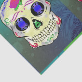 イエローシュガースカルとパープルバラ 薄葉紙 (詳細)