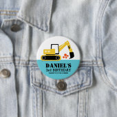 イエローショベルキッズ建築パーティーボタン 缶バッジ (インサイチュ)
