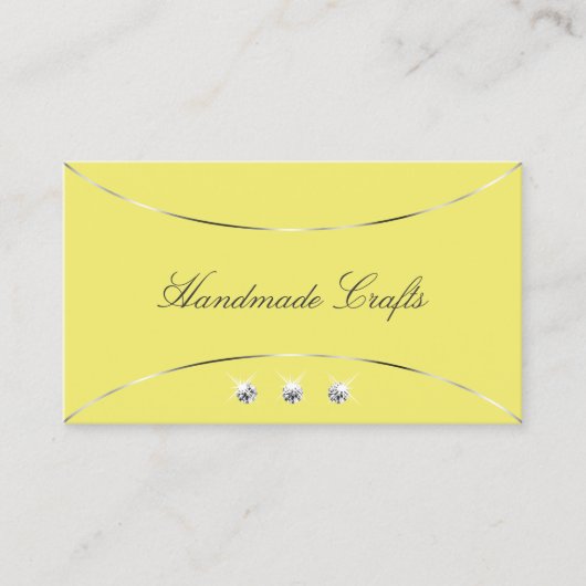 イエローシルバーのデコールとダイヤきらめくモンド 名刺 (正面)