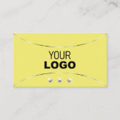 イエローシルバーデコきらめくールダイヤモンドとロゴ 名刺 (正面)