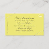 イエローシルバーデコールとモノグラムプロフェッショナル 名刺 (裏面)