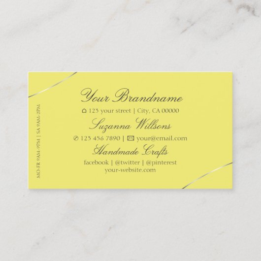 イエローシルバーデコールとロゴスタイリッシュのみ 名刺 (裏面)