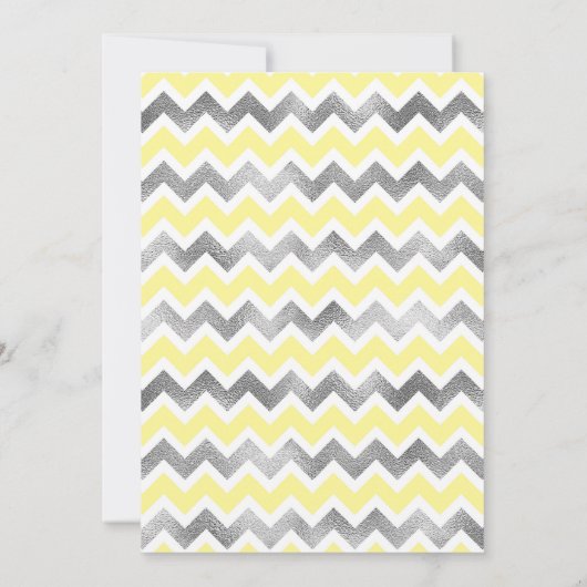 イエローシルバーベビー散水赤ちゃんシャワーの招待状 招待状 (裏面)