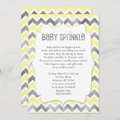 イエローシルバーベビー散水赤ちゃんシャワーの招待状 招待状 (正面/裏面)