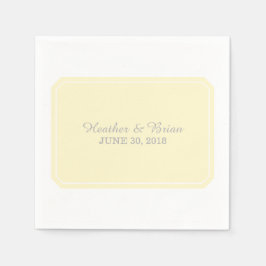 イエローシンプルエレガント紙ナプキンス スタンダードカクテルナプキン