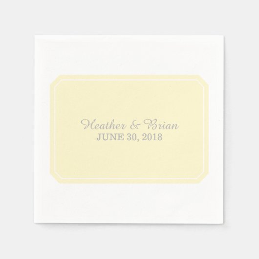 イエローシンプルエレガント紙ナプキンス スタンダードカクテルナプキン (正面)