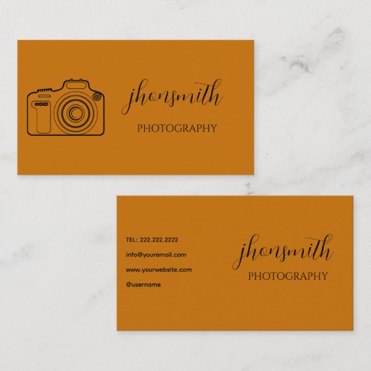 イエローシンプルクリエイティブフォトシュート 名刺 (正面/裏面)