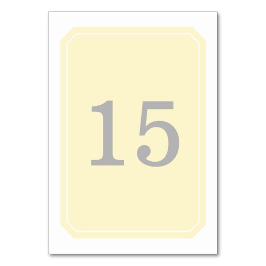 イエローシンプルテーエレガントブルカード テーブルナンバー (正面)