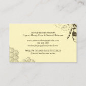 イエローシンプルハニカムビーレトロ機構 名刺 (裏面)