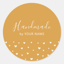 イエローシンプルハートかわいいパッケージシール