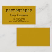 イエローシンプルミニマル写真撮影名刺 名刺 (正面/裏面)