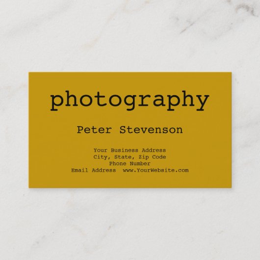 イエローシンプルミニマル写真撮影名刺 名刺 (正面)