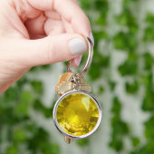 イエロージェムストーンキーチェーン キーホルダー (手)