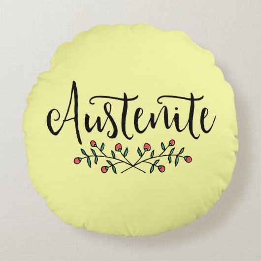 イエロージェーンオースティンフローラオーステナイト ラウンドクッション (正面)