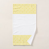 イエロージオメトリックダイヤモンドパターン バスタオルセット (ハンドタオル)