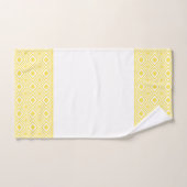 イエロージオメトリックダイヤモンドパターン バスタオルセット (ハンドタオル)