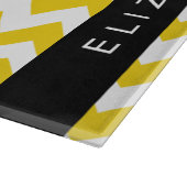 イエロージグザグ、イエローシェブロン、お名前 カッティングボード (角)