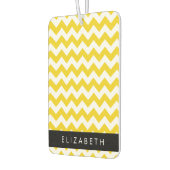 イエロージグザグ、イエローシェブロン、お名前 カーエアーフレッシュナー (左)