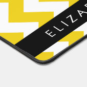 イエロージグザグ、イエローシェブロン、お名前 デスクマット (コーナー)