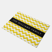 イエロージグザグ、イエローシェブロン、お名前 ドアマット (アングル)