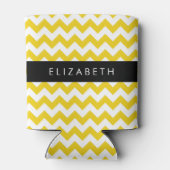 イエロージグザグ、イエローシェブロン、お名前 缶クーラー (裏面)
