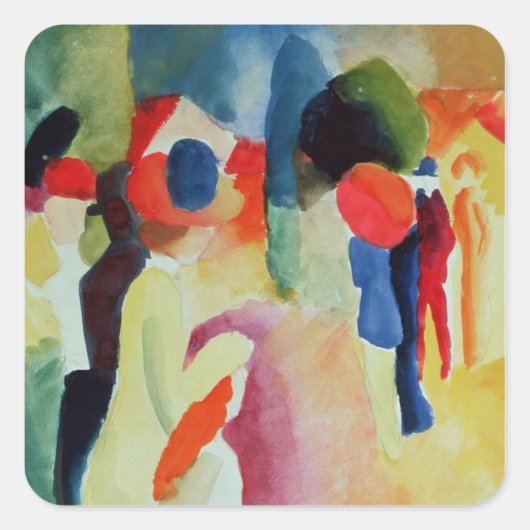 イエロージャケットを持つ女性， 1913 スクエアシール (正面)