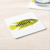 イエロージャケットシクリッド スクエアペーパーコースター (アングル)