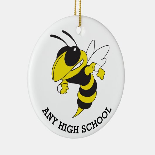 イエロージャケットハイクラスのイエローブラッククリスマス セラミックオーナメント (右)