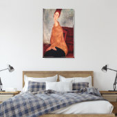 イエロージャンパーのジャンヌ・ヘブテルヌは、1918年~19年 キャンバスプリント (インサイチュ (寝室))