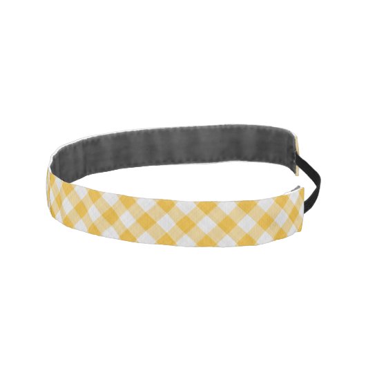 イエロージンガムのプレイド市松模様にパターン アスレチックヘッドバンド (右)