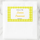 イエロージンガムのレモンの保存銘柄 長方形シール (バッグ)