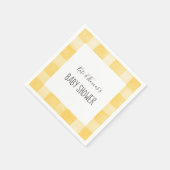 イエロージンガムニュートラルピクニックベビーシャワー スタンダードカクテルナプキン (角)