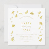 イエロージンガムバナナバースデーパーティーの招待状 招待状 (正面)