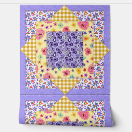 イエロージンガムラベンダーキルティングコテージスタイル 壁紙