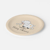 イエロージンガム子羊の赤ちゃんシャワー ペーパープレート (アングル)