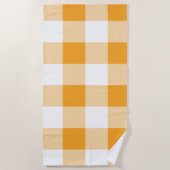 イエロージンガム模様 ビーチタオル (正面)