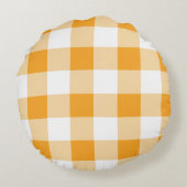 イエロージンガム模様 ラウンドクッション (裏面)