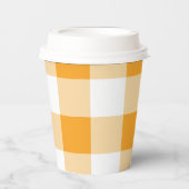 イエロージンガム模様 紙コップ (正面)