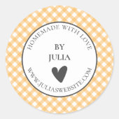 イエロージンガム製品の包装メーリングラベル ラウンドシール (正面)