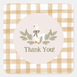 イエロージンガム間抜けグース誕生日パーティー ラウンドシール