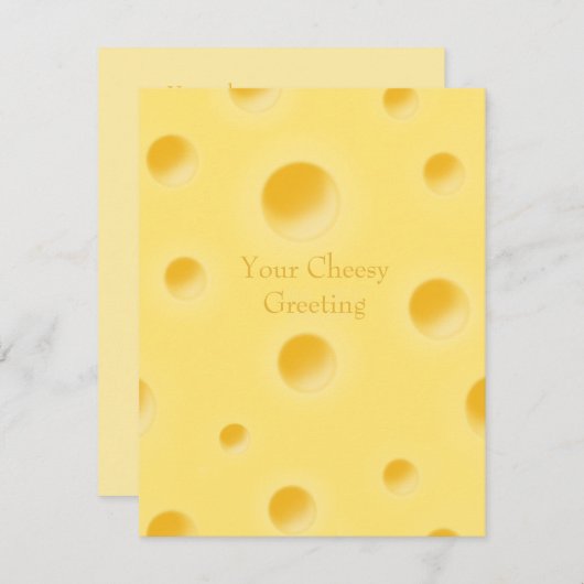イエロースかわいらしイスチーズチパーソナライズされたェシー ノートカード (正面/裏面)
