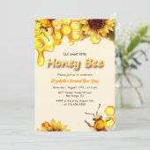 イエロースイートハニービーデイ子供の誕生日パーティー 招待状 (スタンド正面)