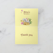 イエロースウィートアヒルmommy & ベビーかわいい赤ちゃんシャワー サンキューカード (内部)