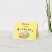 イエロースウィートアヒルmommy & ベビーかわいい赤ちゃんシャワー サンキューカード (正面)