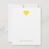 イエロースウィートハートモノグラム文房具 ノートカード (正面)