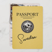 イエロースウェーデンのパスポート日付の保存 セーブザデート (正面/裏面)