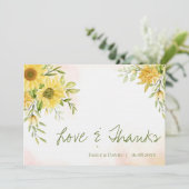 イエロースエレガントフラワーラヴ感謝してい&結婚ズ サンキューカード (スタンド正面)
